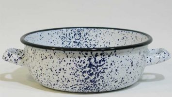 Splatter Bowl With Handle Dark Blue